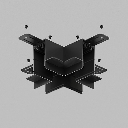 TR2114-BK Коннектор трека SMART для ГКЛ , \"X\" образный, механический , черный - фото