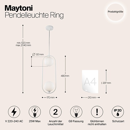 Подвесной светильник Maytoni Ring MOD013PL-02W - фото