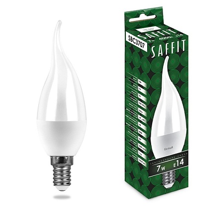 Лампа светодиодная SAFFIT SBC3707 Свеча на ветру E14 7W 230V 4000K - фото