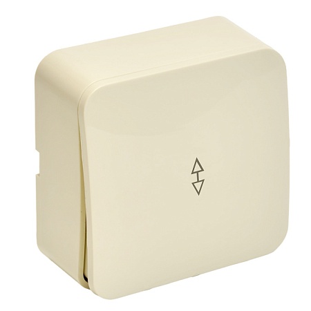 Переключатель открытой установки 1-клавишный, STEKKER, 250В, 10А, IP20, серия София, слоновая кость, MSW10-12-04 - фото