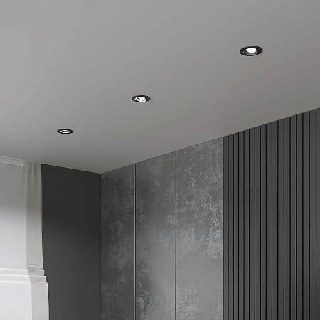 Светильник встраиваемый светодиодный Even черный 25094/LED Elektrostandard - фото