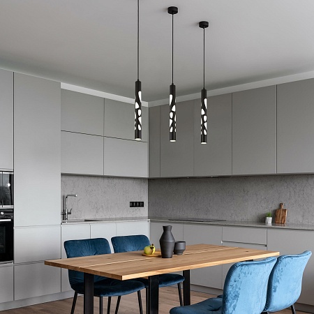 Подвесной акцентный светильник Eurosvet DLR037 12W 4200K черный матовый - фото