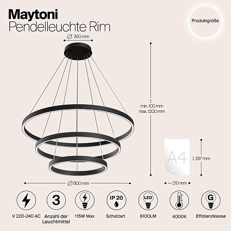 Подвесной светильник Maytoni Rim MOD058PL-L100B4K - фото