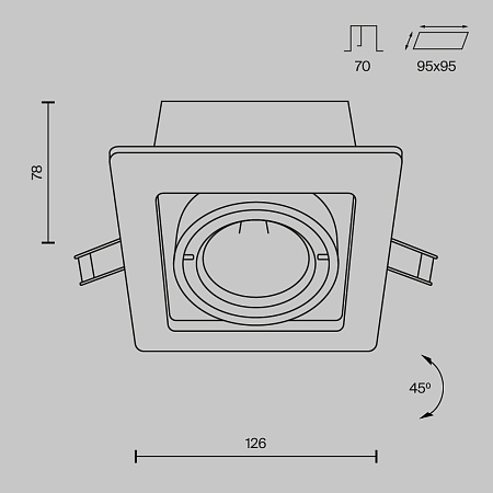 Встраиваемый светильник Technical Metal Modern DL008-2-01-W - фото