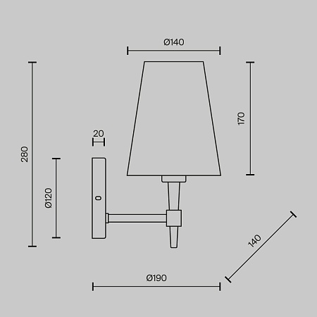Настенный светильник (бра) Maytoni Zaragoza H001WL-01BS - фото