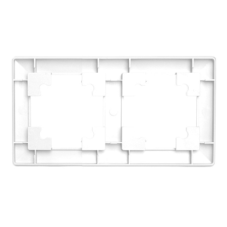 Рамка STEKKER, PFR00-7002-03 2-местная, пластик, серия Катрин, серебро - фото