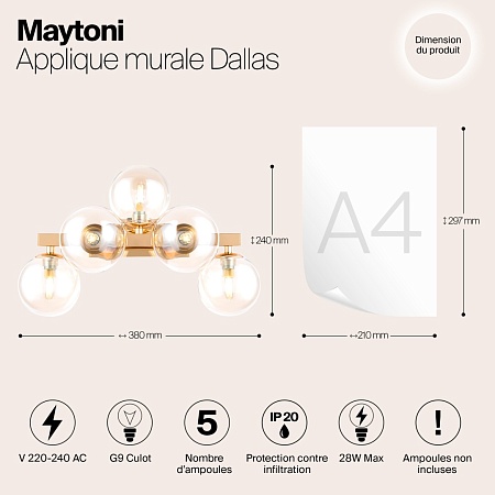 Настенный светильник (бра) Maytoni Dallas MOD547WL-05G - фото