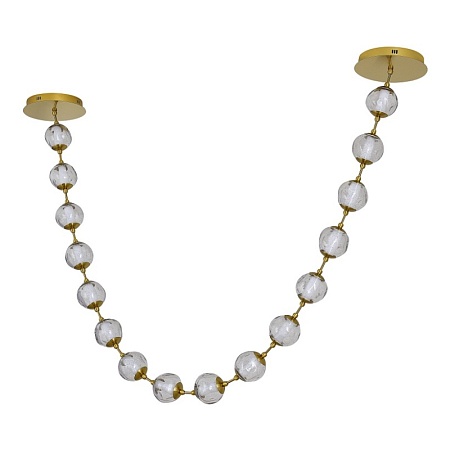 SL6520.303.16 Светильник подвесной ST-Luce латунь/прозрачный с пузырьками воздуха LED 1*80W 4000K HELMI - фото