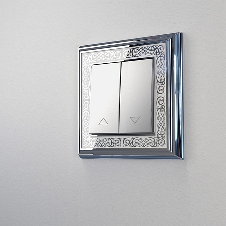 Выключатель жалюзи серебряный WL06-01-02 - фото