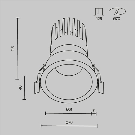 Встраиваемый светильник Technical DL118-15W-3K-W - фото