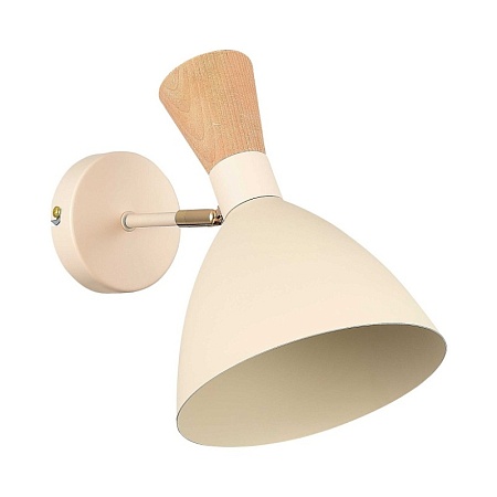 Светильник настенный Бежевый/Бежевый, Светлое дерево, Золотистый E14 1*40W SLE1256-501-01 - фото