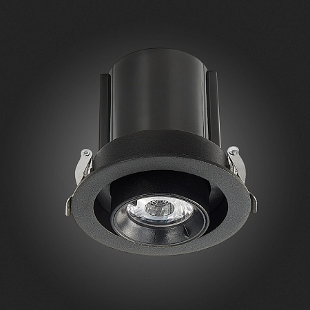 Св-к встр. Черный LED 1*12W 3000K 900Lm Ra80 24° IP20 D90xH92 180-240V ST702.338.12 - фото