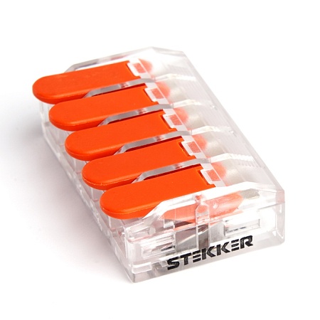 Универсальная компактная клемма 5-проводная STEKKER, LD221-615 - фото