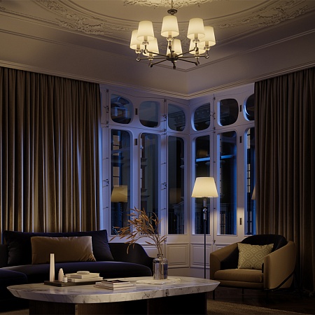 Люстра Maytoni Riverside MOD018PL-08CH - фото