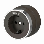 Розетка с заземлением Vintage мокко матовый/хром W5871052