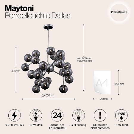 Подвесной светильник Maytoni Dallas MOD545PL-24G - фото