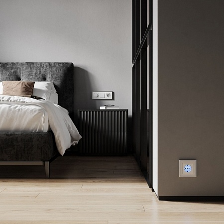 Розетка с подсветкой (белый матовый) W1171461 - фото