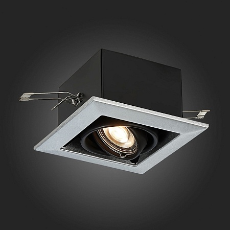 Св-к встр. Черный GU10 1*50W L126xW126xH70 220V Без ламп ST250.148.01 - фото