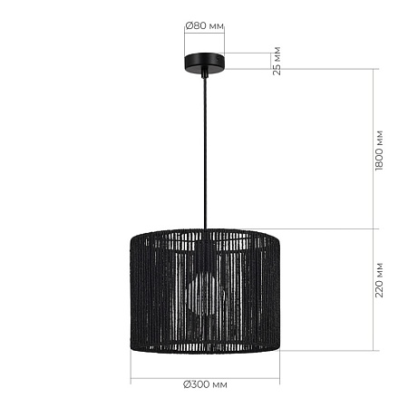 Светильник подвесной черный/черный E27 1*40W SLE6024-403-01 - фото