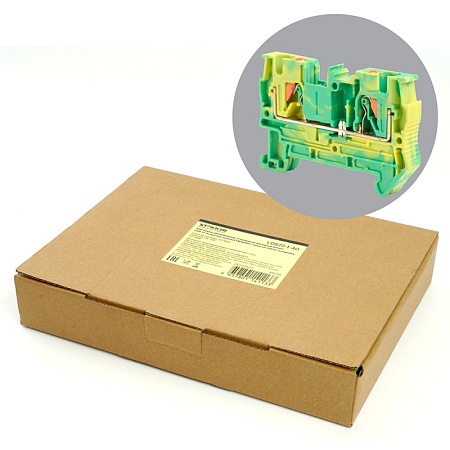 Зажим пружинный, 2-проводной проходной ЗНИ - 4 , JXB PT 4, желтый,зеленый LD572-1-40 - фото