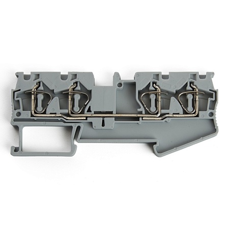 Зажим пружинный, 4-проводной проходной ЗНИ - 4,0 (JXB ST 4), серый STEKKER - фото