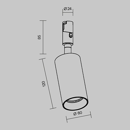 Трековая система Technical гибкая на стену чёрная 200x200x200 TS-Z-200-TR201-1-15W3K-M-B