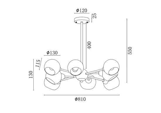Люстра Freya Sherry FR5121PL-08G - фото