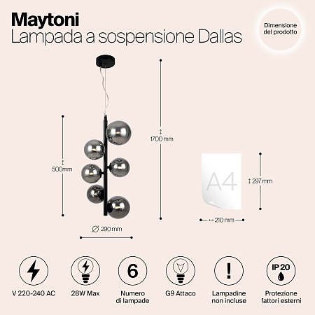 Подвесной светильник Maytoni Dallas MOD545PL-06B - фото