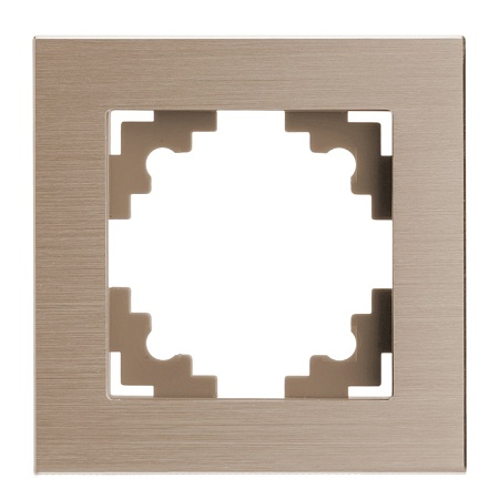 Рамка 1-местная, металл, STEKKER, MFR00-7001-02, серия Катрин, шампань - фото