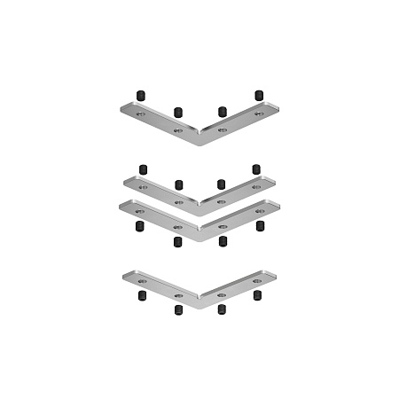 TR2019-AL Комплект угловых соединителей трека SLOTT, алюминий - фото