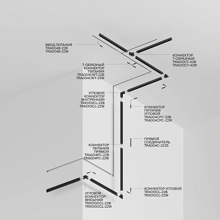 Шинопровод встраиваемый Technical TRX010-423W - фото