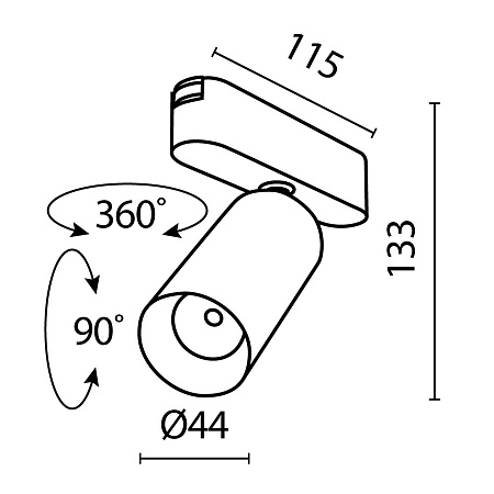 Трековый светильник Technical FOCUS LED TR103-1-12W4K-M-B - фото