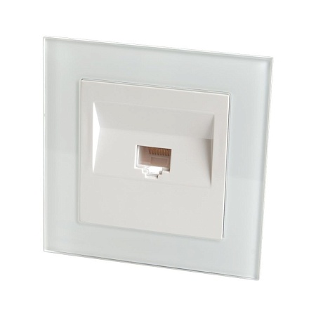Розетка компьютерная 1-местная RJ-45 8С STEKKER GLS00-7007-01 ,  серия Катрин, белый - фото