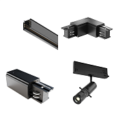 Трековая система Technical накладная трехфазная чёрная 150x150 TS-R-150-TR108-3-10W3K-B