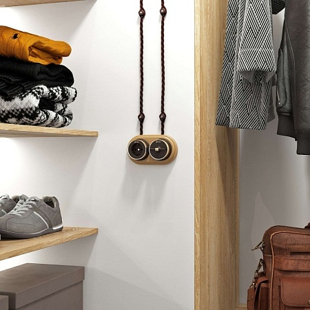 Переключатель/выключатель одноклавишный Vintage мокко матовый/хром W5812052 - фото