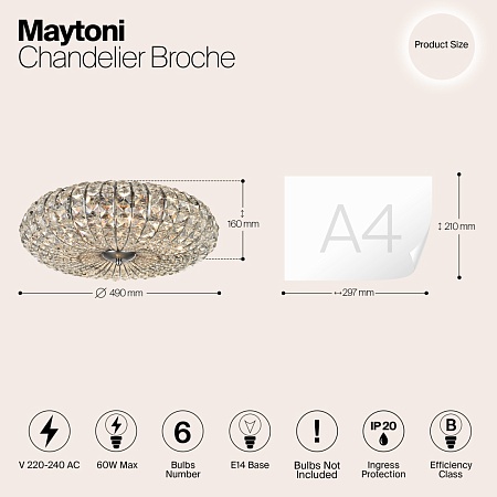 Люстра Maytoni Broche DIA902-06-N - фото