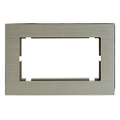Рамка 2-местная (без перемычки), металл, STEKKER, MFR00-7012-03, серия Катрин, серебро