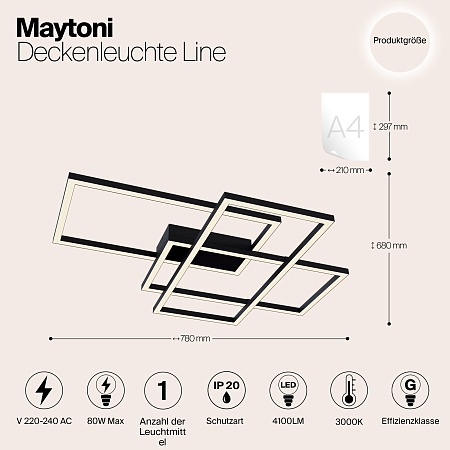 Потолочный светильник Maytoni Line MOD015CL-L80B - фото