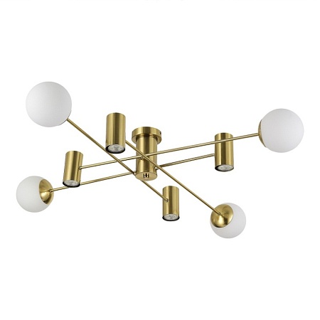 Светильник потолочный Латунь/Белый GU10+E27 4+4*5+60W SLE1105-302-08 - фото