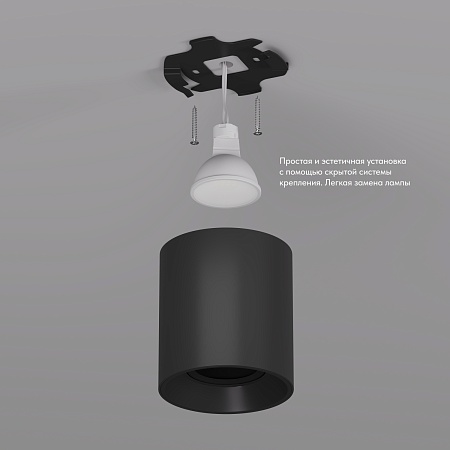 DK3040-BK Светильник накладной IP 20, 10 Вт, GU5.3, LED, черный, пластик - фото