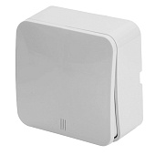 Выключатель открытой установки 1-клавишный с индикатором, STEKKER, 250В, 10А, IP20, серия София, белый, MSW10-11-20-01