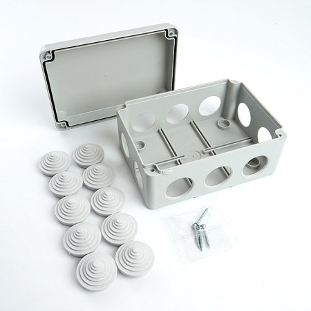 Коробка разветвительная STEKKER EBX20-310-55, 190*140*70мм, 10 вводов, IP55, светло-серая (GE41244) - фото