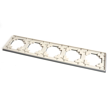 Рамка 5-местная, стекло, STEKKER, GFR00-7005-07, серия Катрин, дымчатый - фото