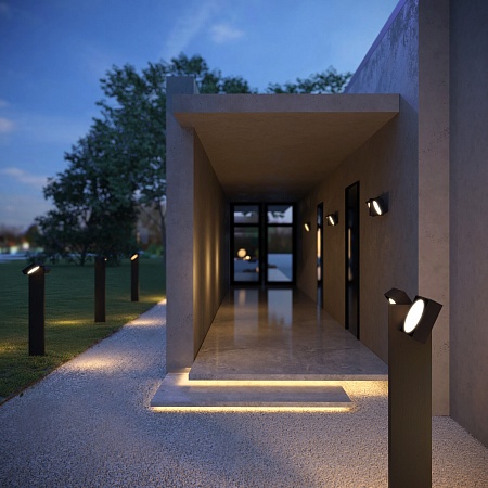 Светильник садово-парковый со светодиодами Twin 35170/F черный Elektrostandard - фото