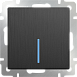 Выключатель одноклавишный с подсветкой графит рифленый WL04-SW-1G-LED - фото