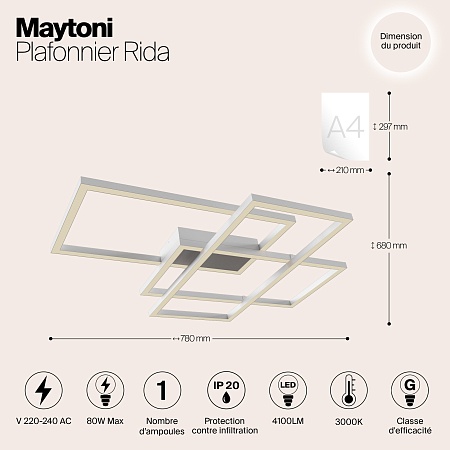 Потолочный светильник Maytoni Rida MOD015CL-L80W - фото