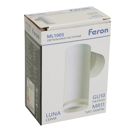 Светильник Feron ML1005 LUNA настенный под лампу GU10, белый - фото