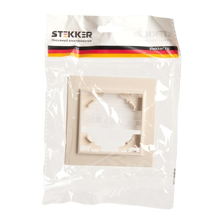 Рамка 1-местная STEKKER, PFR00-9001-02, серия Эрна, слоновая кость - фото