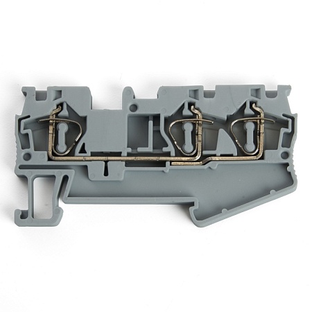 Зажим пружинный, 3-проводной проходной ЗНИ - 4,0 (JXB ST 4), серый STEKKER - фото