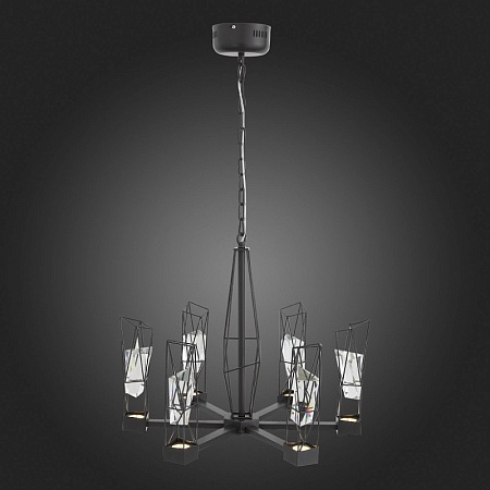 Люстра подвесная ST-Luce Серый графит/Серый графит, Прозрачный LED 6*8W 4000K SL815.303.06 - фото